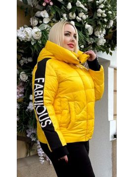 пуховик желтый/черный