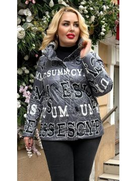 Куртка короткая крупные надписи