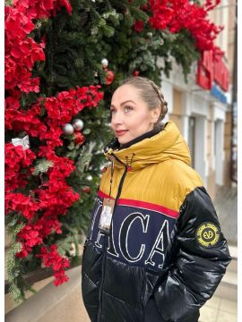 Пуховик черный эко пух 38- 48