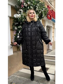 Пальто. Декор круги. Накладные карманы 50-60