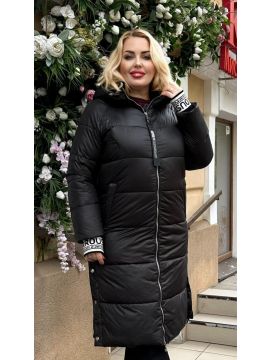 Пальто длиное,заклепки по бокам